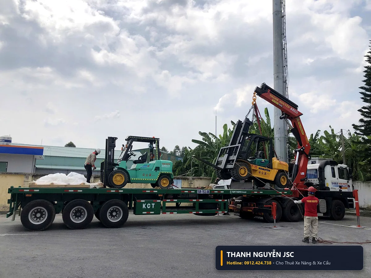 Dự án xe nâng xe cẩu thực tế tại Thái Bình