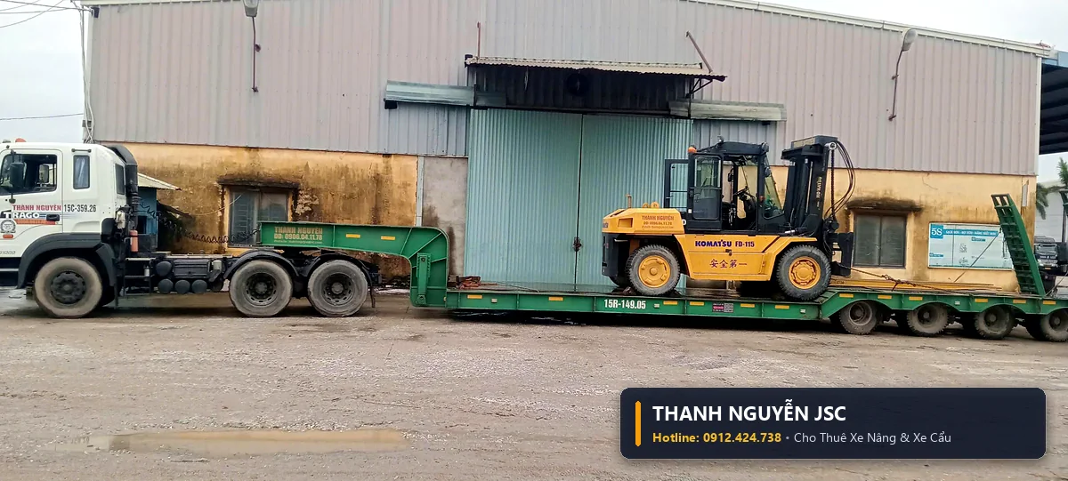 Dự án xe nâng xe cẩu thực tế tại Thái Bình