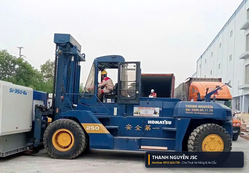 Dự án xe nâng xe cẩu thực tế tại Thái Bình