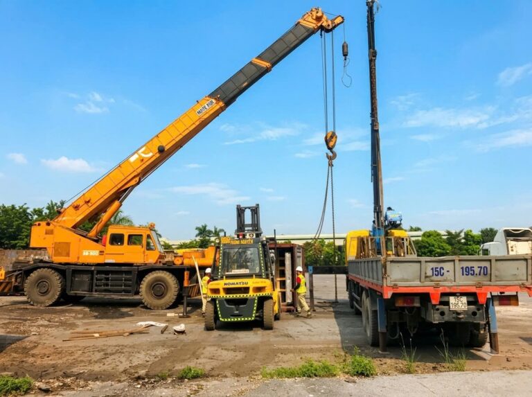 Cẩu Rút Ruột Container & Lắp Đặt Dây Chuyền Cơ Khí Tự Động Hóa KCN Liên Hà Thái Thái Bình 2026